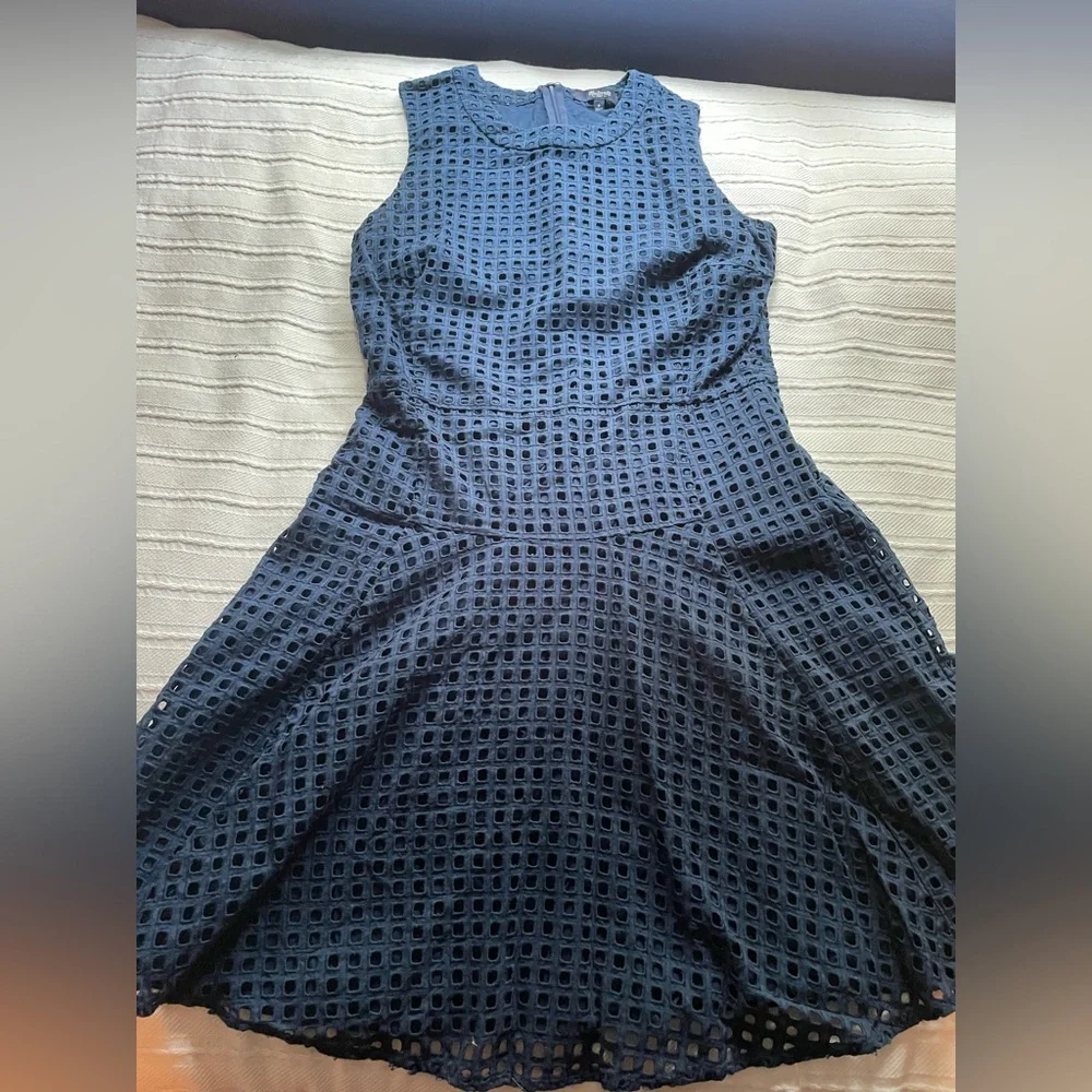 Preppy blue Madewell summer mini dress - Picture 1 of 7
